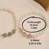 HENGSHENG 6-7mm Rice Shape Freshwater Pearl Bracelet for Women 19.5cm Elastic Rope Moonstone Crystal Bracelet Jewelry Gifts