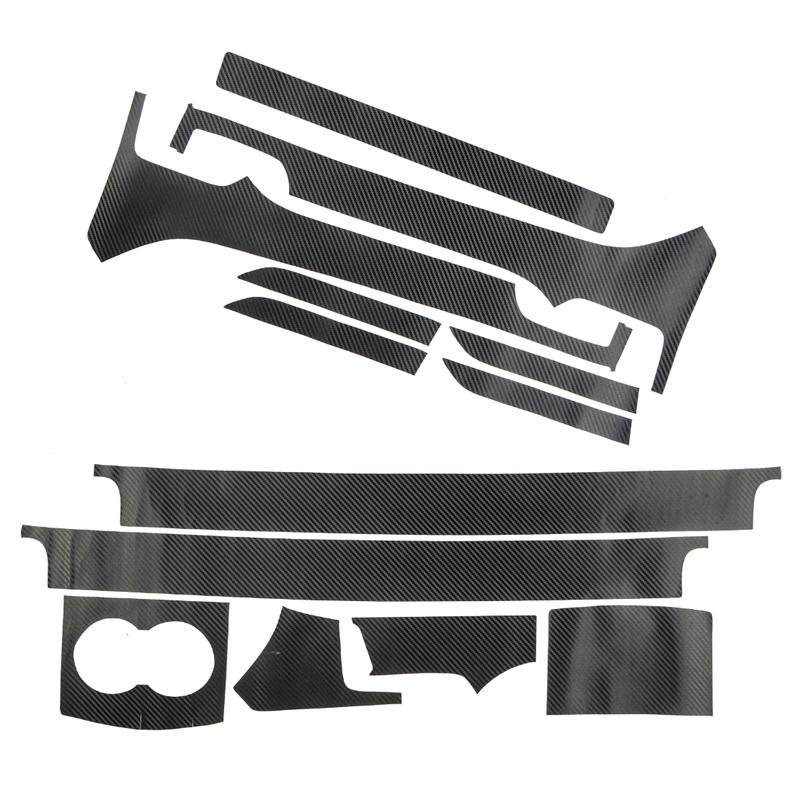 1 Set 3D Full Interior Trim Sticker Cover Film Black Fit for Tesla Model X S Dashboard Center Console Cup Holder 2012-2021 LHD