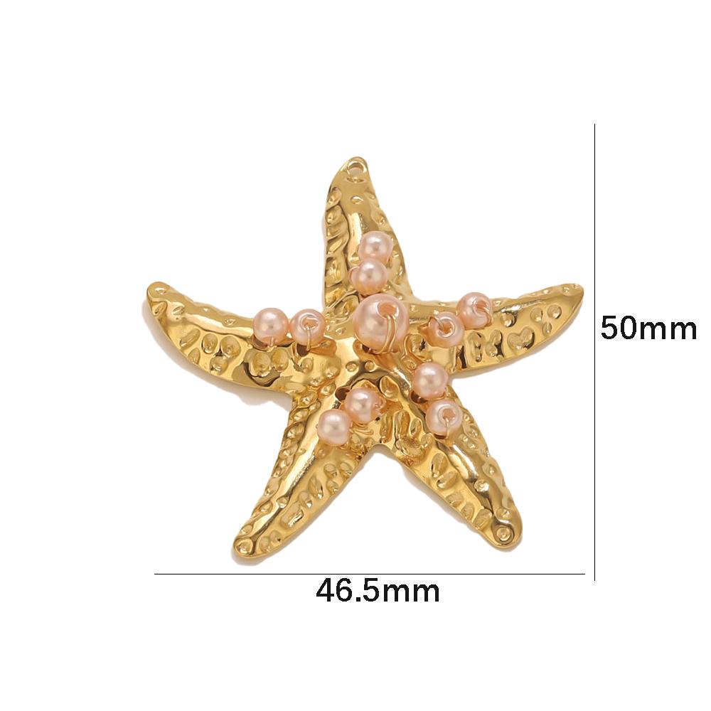 

2 шт. Креативный кулон в виде морской звезды с цветными круглыми бусинами, модный шарм, нержавеющая сталь, аксессуары для DIY-ювелирных изделий, прямые продажи