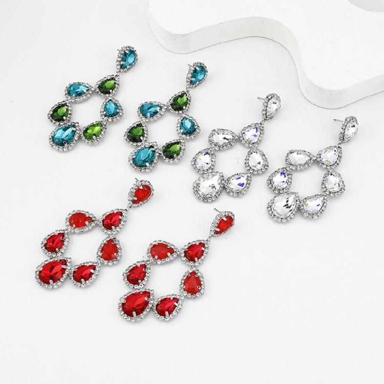 Lightweight Teardrop Crystal Drop Earrings Comfort Wear Triple Dangle Jewelry Teardrop Ear Accessories For Parties