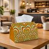 1pc Retro Psychedelic Tissue Box - Heart Wave Abstract Napkin Storage Box, Suitable for Rolls/facial Tissues/single Sheets,Two Sizes Available for Hom