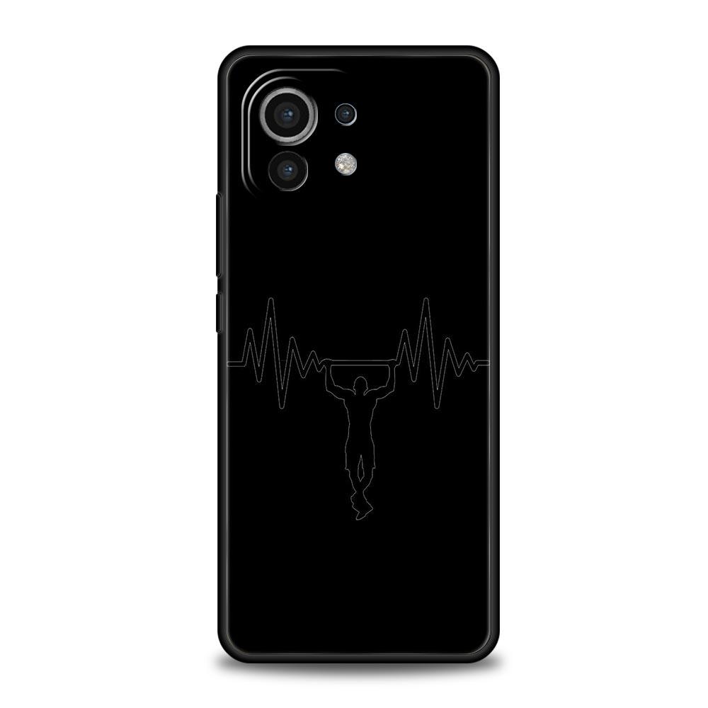 Phone Case For Xiaomi Mi 15 14 13 12 11 Lite 14T 13T 12T 11T Pro Poco X6 X5 X3 Pro F6 F5 F4 Gym Fitness Bodybuilding Black Cover