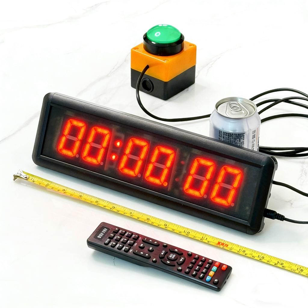 Ψηφιακό Χρονόμετρο LED 1,8 ιντσών 34cm με Τηλεχειριστήριο, Λειτουργίες Χρονομέτρησης Αντίστροφης Μέτρησης και Χρονομέτρου, Ιδανικό για Παιχνίδι, Γυμναστική, Αίθουσα Διδασκαλίας, Εκδηλώσεις