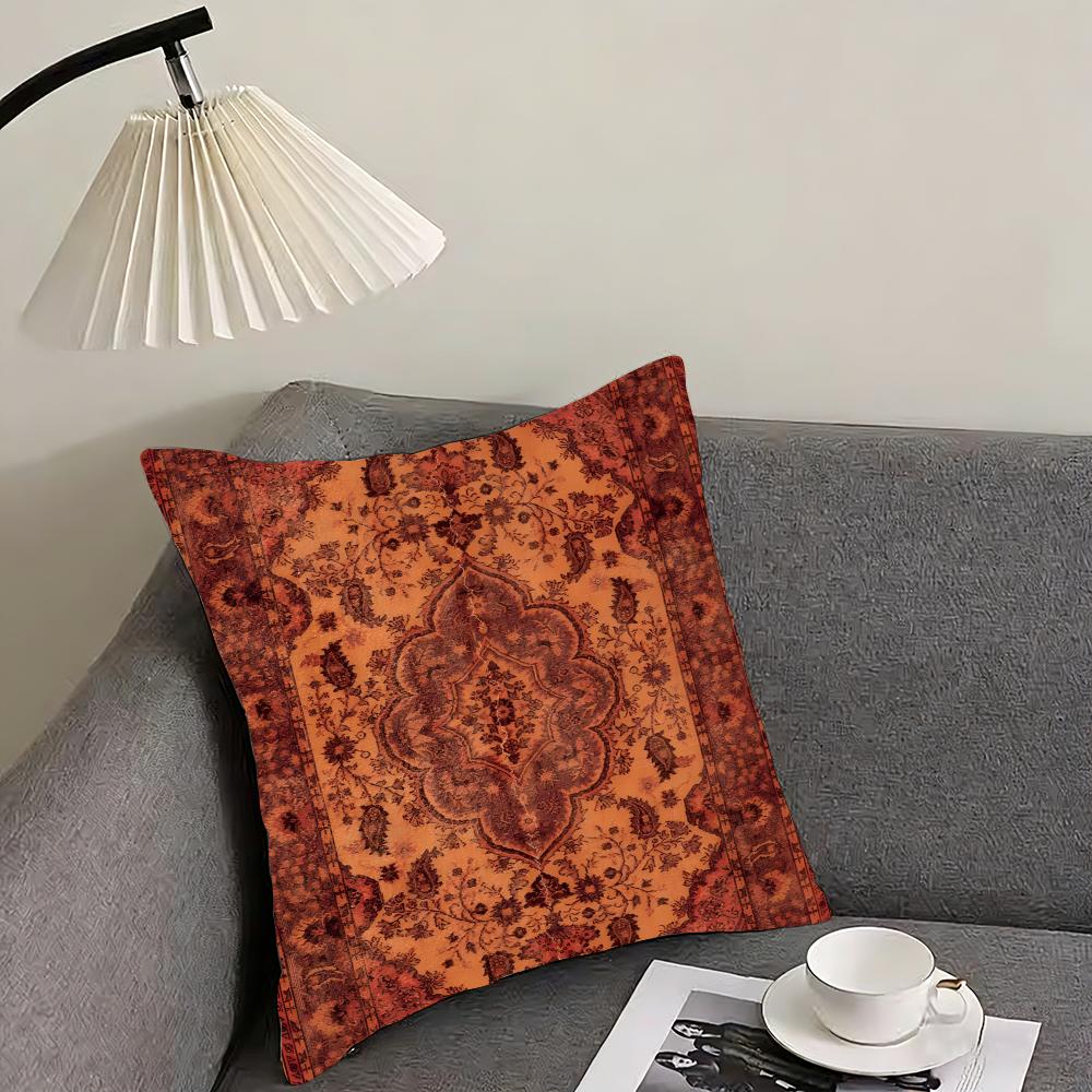Persian Rug Pattern Classical Cushion Cover Pillowcase Ultra Soft Skin Friendly Fabric Cloud Like Comfort  Concealed Zipper