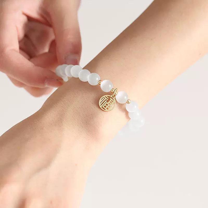 Cat's Eye Fu Character Bracelet: Trendy Handcrafted Jewelry for Live Broadcast & Celebrity Style