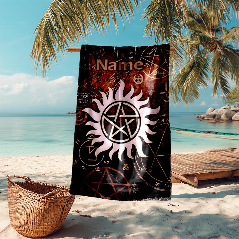 Personalized customized proof beach towel with Supernatural pattern - soft, absorbent,quick-drying,perfect swimming,camping&bathing