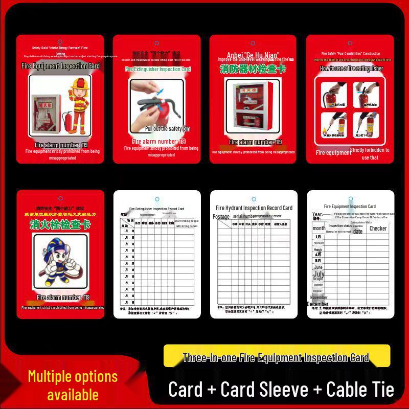 Fire Safety Inspection & Record Card Holder: Fire Extinguishers & Hydrants
