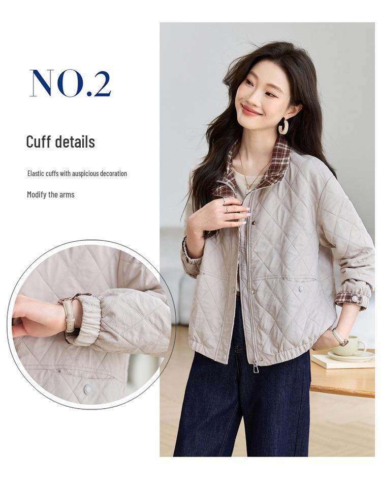 Petite Women's Trendy Plaid Patchwork Slimming Jacket