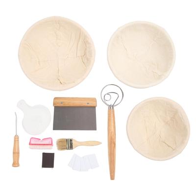 Bread Proofing Basket 20CM 22.5CM 25CM with Bread Cutter Carving Knife Round Rattan Bread Baking