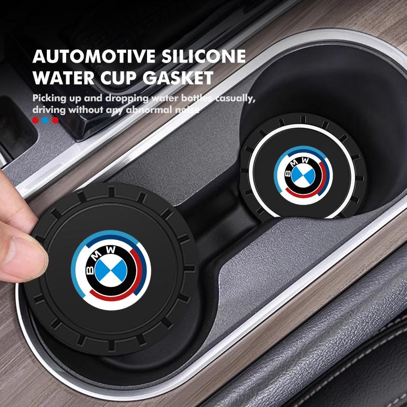 Silicone Coaster Car Cup Mat Non-Slip Waterproof Slot Pads For BMW X3 X5 M5 M3 E46 E90 E60 F10 E39 F30 E36 G30 E87 E70 ZAH5