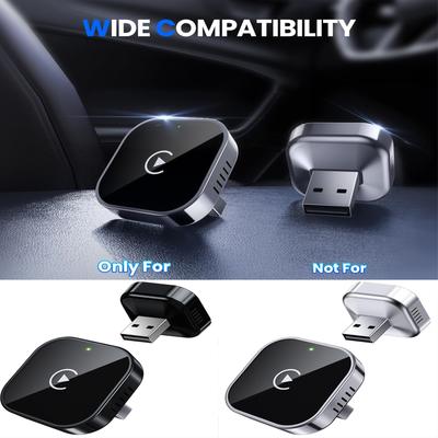 מתאם אלחוטי שדרוג קווי לאלחוטי עיצוב USB למכוניות עם תקע קווי מובנה Plug and Play שימוש קל מהיר יציב