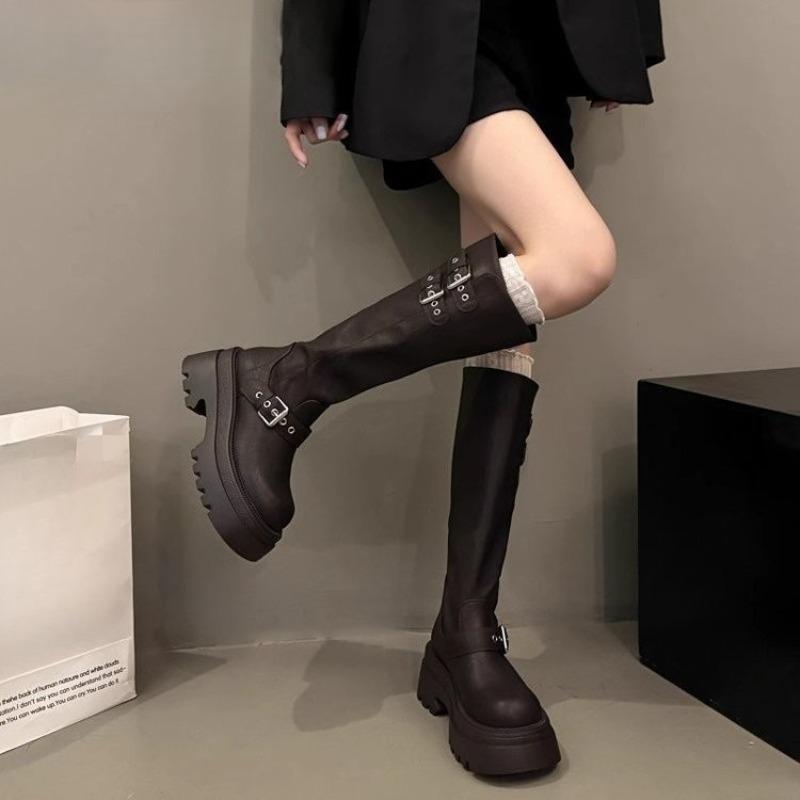 Thick-soled Shoes, High Boots, New Fashionable and Versatile Women's Shoes, Knee-high Boots