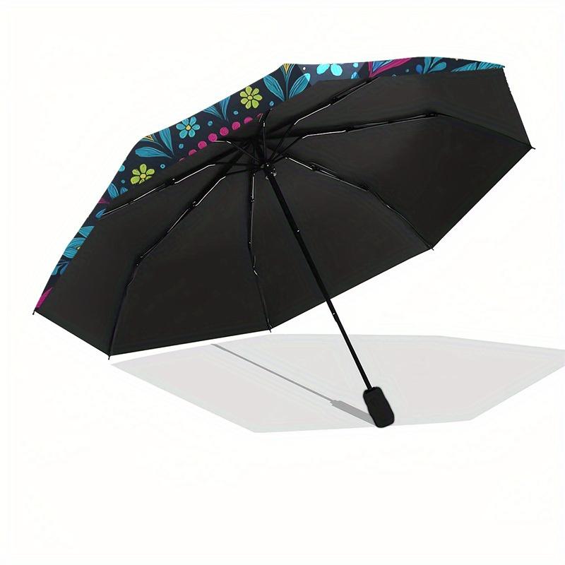 1pc Colorful Floral Mandala Pattern Umbrella with Plastic Handle,Suitable for All Seasons Home Travel Outdoor UmbrellaB1692