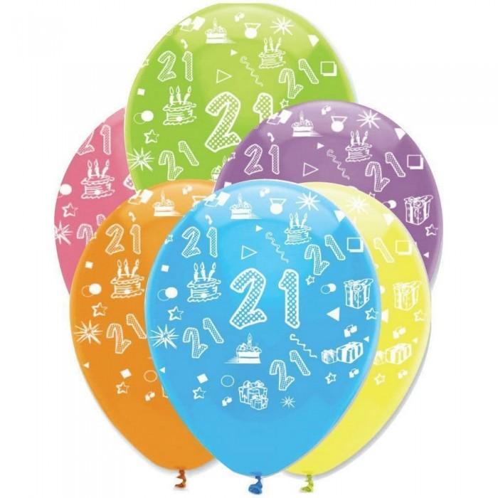 Creative Party Latex 21st Birthday Balloon (Pack of 6)