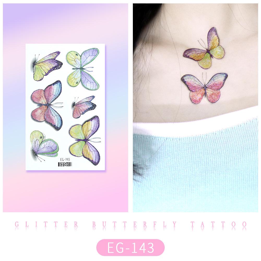 Ruikalong Cartoon Mermaid & Butterfly Glitter Tattoo Stickers for Children