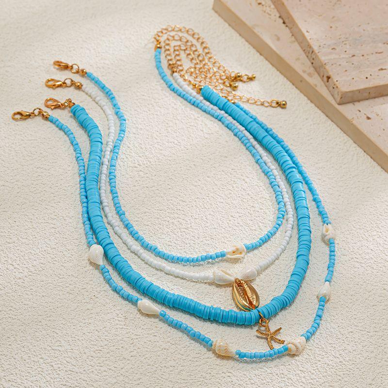 Fashion Trendy Jewelry Fashion Stylish Niche Design Retro Baroque Shell Starfish Necklace Clavicle Chain