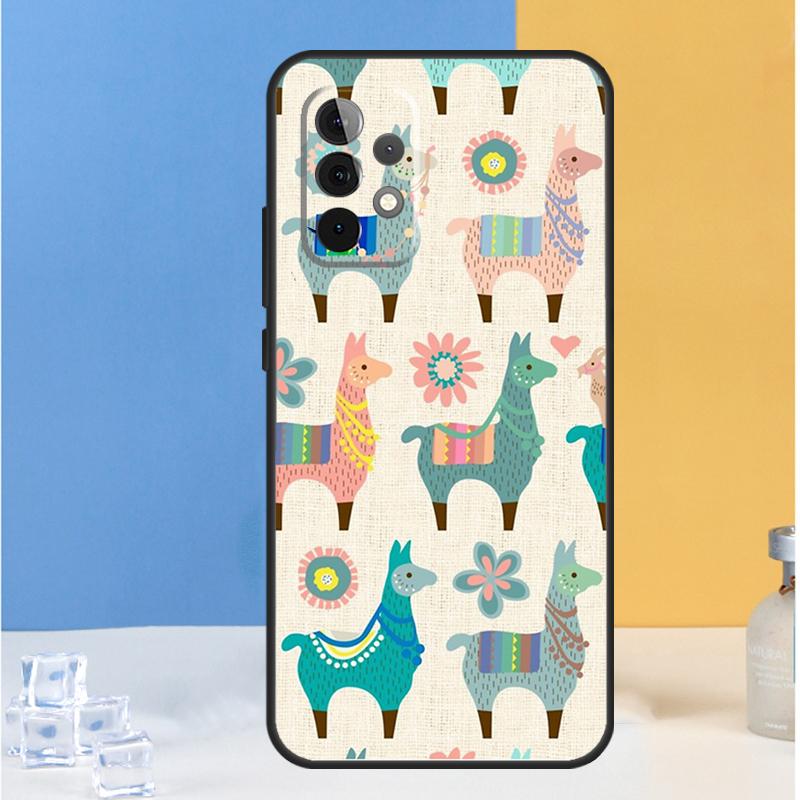 Cartoon Alpaca Llama For Samsung Galaxy A05 A06 A13 A33 A53 A36 A26 A16 A54 A34 A14 A32 A52 A55 A35 A15 A56 Case
