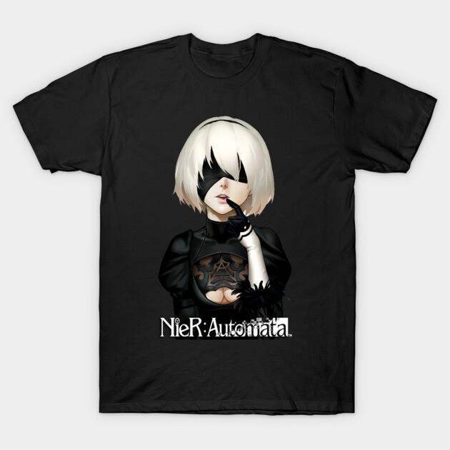 2b Nier Automata Waifu Shirt Anime Nier Automata Waifu Senpai Black T Shirt V4