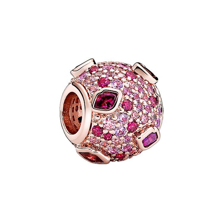 Pandora Passionate Kiss Pavé Charm Women Charm Rose-Gold 788702C01 Box,Rose Gold