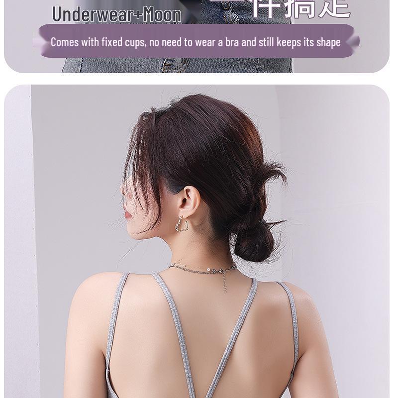 Damski Seksowny Top Kamizelka Plus Size z Wkładkami na Biust - Wszechstronna Bielizna Wewnętrzna i Odzież Wierzchnia