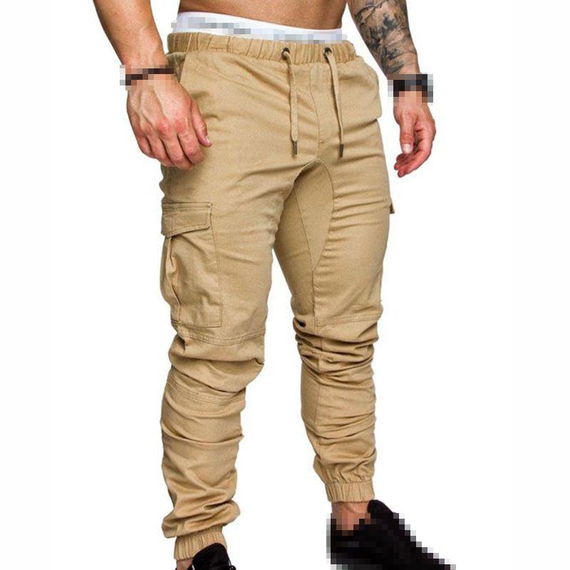 Mens Urban Fashion Slim Fit Zipper Shirring Twill Cargo Jogger Pants In Premium Quality Cotton Blend