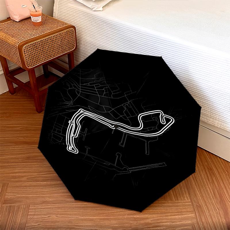 1 PC Automatic Folding Umbrella - F1 Track Map Pattern, Portable & Foldable Design with 8 Ribs, Christmas Birthday Gifts