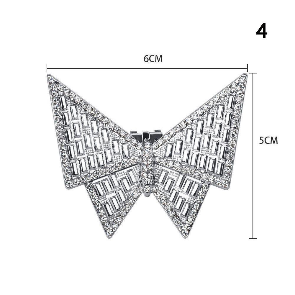 Square Clamp Shoe Clip Wedding High Heel Women Bride Shoes Decoration Rhinestone Shiny Decorative Clips Butterfly Charm Buckle