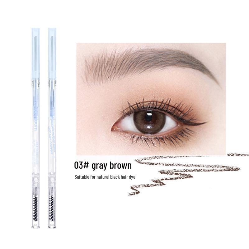 Rotatable Dual-End Transparent Triangle Eyebrow Pencil: Waterproof, Easy To Use, Natural Color for Beginners