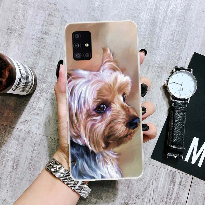 

Чехол для телефона с изображением щенка йоркширского терьера для Samsung Galaxy A12 A22 A32 A42 A52 A72 A51 A71 5G A41 A31 A21 A02S M12 M21 M31 M30S Samsung A12 5G