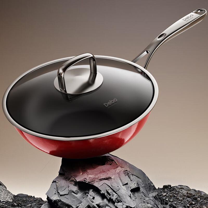 Debo Himalayan Stainless Steel Wok with Enamel Interior