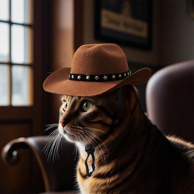 Yousheng Pet Cowboy Hat Adjustable Dog Cosplay Cap Halloween Christmas Costume Accessory for Dogs Cats Dress Up Party Decoration