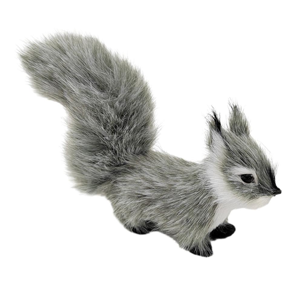Simulation Plush Squirrel Figurines Animal Miniatures Artificial Fake Squirrel Garden Tree Ornaments Home Festival Decoration