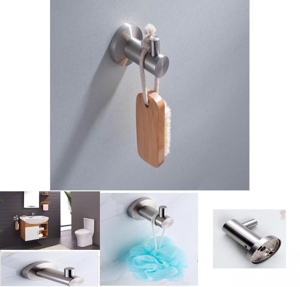 Modern Minimalist Stainless Steel Towel Rack Bathroom Storage Organizer With Hooks For Hotel And Home Use