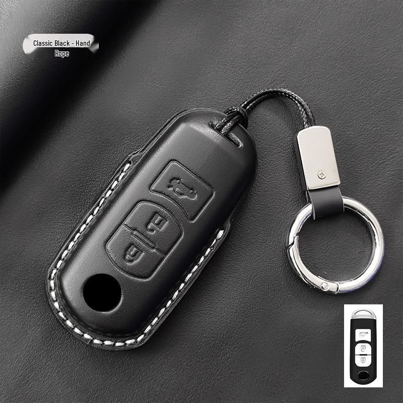 Genuine Leather Key Cover for Mazda CX-4, CX-5, CX-7, Atenza 6, and Angkesaila 3