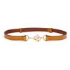 Genuine Leather Women Belt With Geometric Buckle For Casual Outdoor Wear