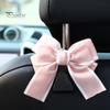 Car Headrest Hooks Purse Bag Hangers Universal Easy Installation Cute Bow Design Storage Hooks Auto Interior Decoration