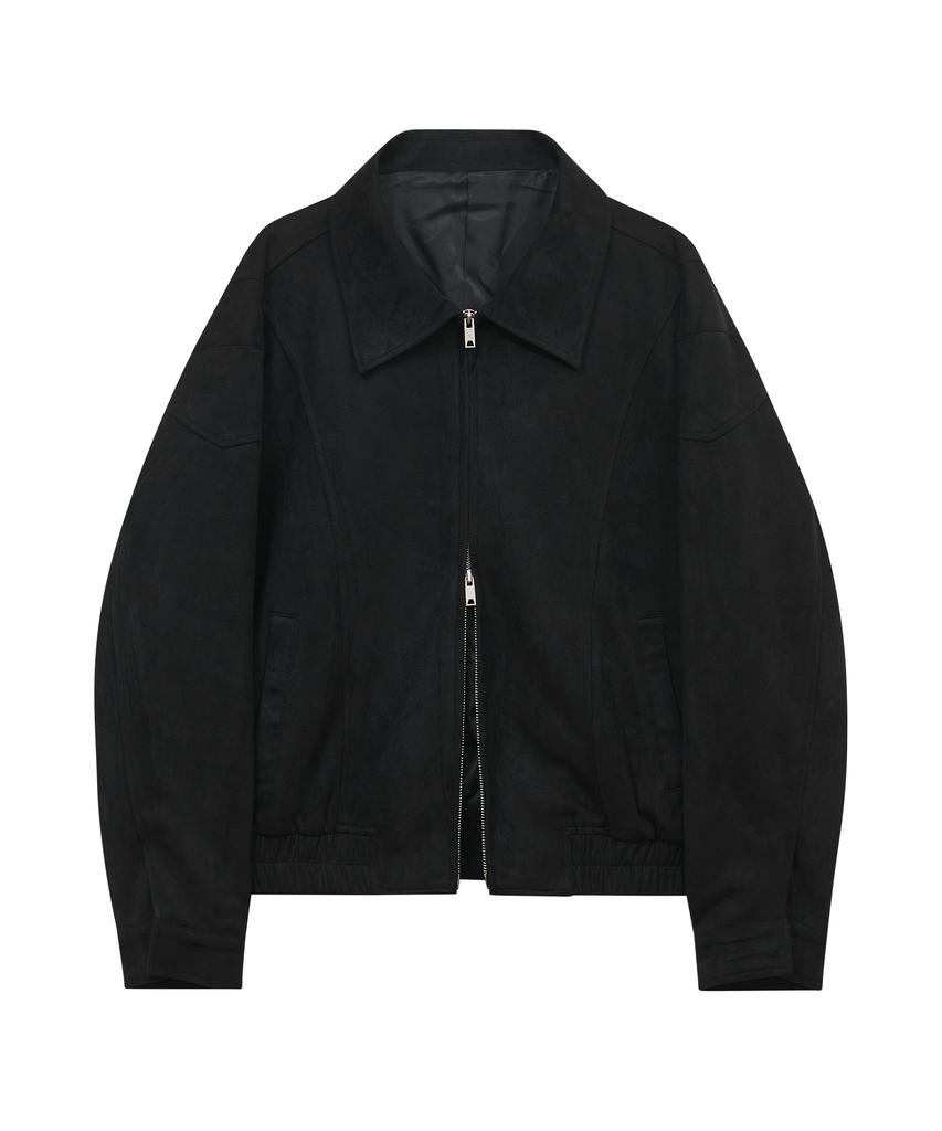 Standarderror 87-Stan061 Layer Line Suede Blouson Jacket Black