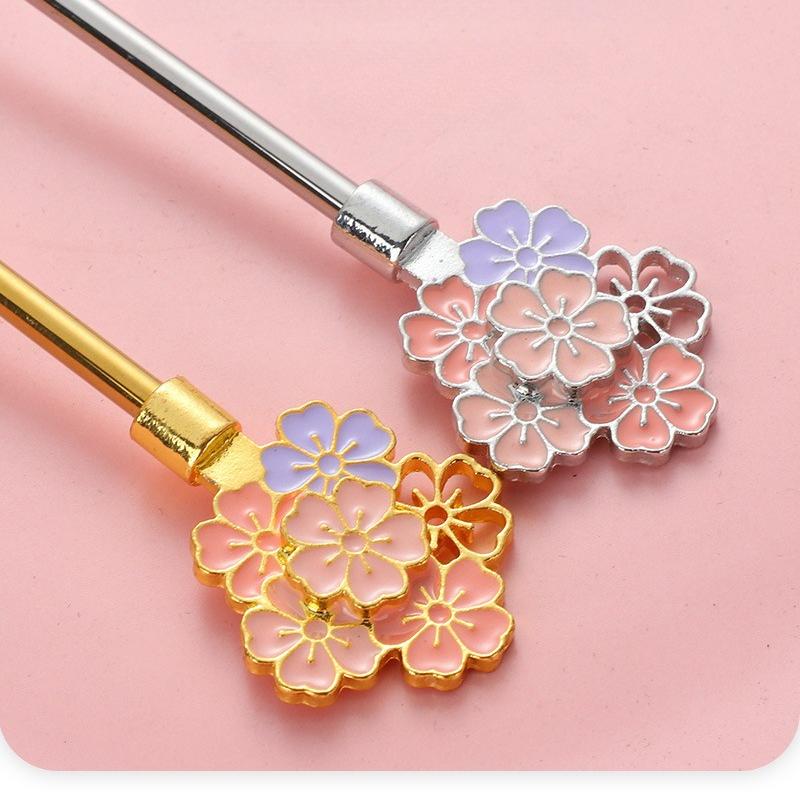 Sakura Cherry Blossom Spoon 304 Stainless Steel Long Handle Coffee Dessert Drink Stirring Spoon Cute Scoop for Milk Tea