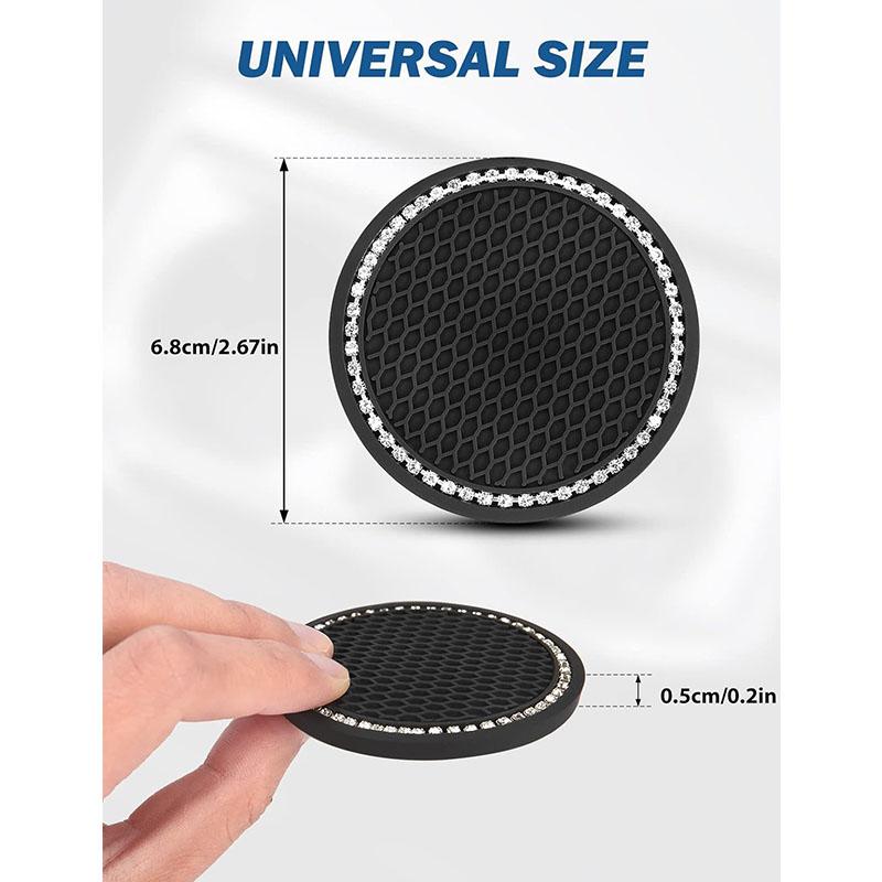 Car Drink Holder Coaster, 2 Pack Universal Car Drink Holder Insert, Non-Slip Car Coaster for Coffee Bakers Car Accessories