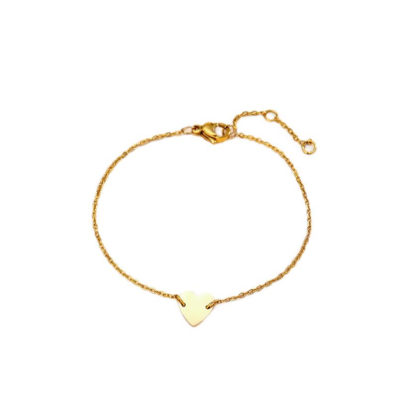 European and American Simple Love Titanium Steel Bracelet Stainless Steel Gold-plated Women's Jewelry Electroplated 18K Gold Light Luxury Jewelry