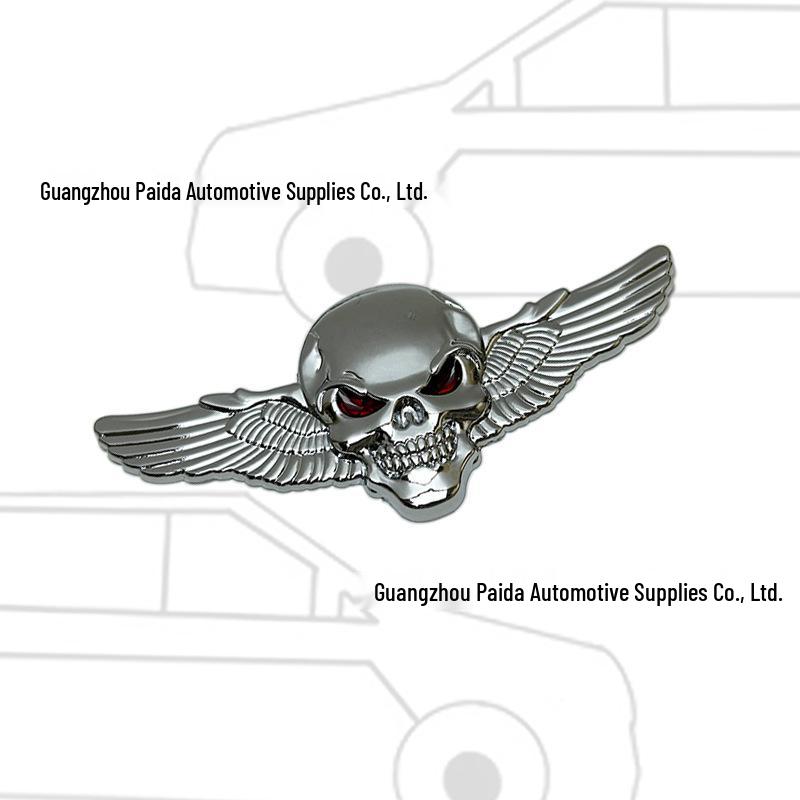 Oni Head Wings Skull Car Tail & Side Decal - Angel Wings Body Sticker