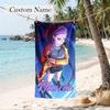 rumi Custom Name Printed Beach Towel Personalized Soft Towel For Swimming Beach Travel