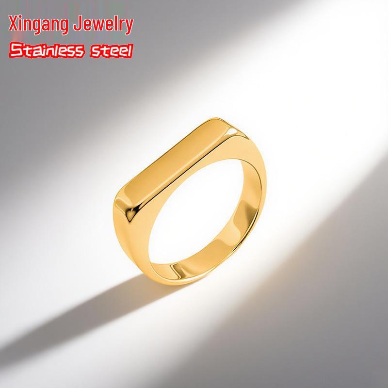 Titanium Steel European & American Women's Ins Style Cold-Tempered Ring