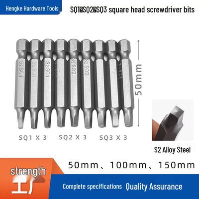 9-Piece Magnetic Square Head Bit Set (50/100/150mm, 1/4" Hex) for Air Screwdrivers