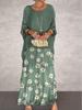 Elegant Chiffon Fashion Trendy Mesh Bat Sleeve Maxi Long Dress