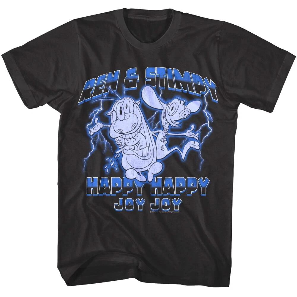 Ren and Stimpy Happy Joy Lightning Men s T Shirt S