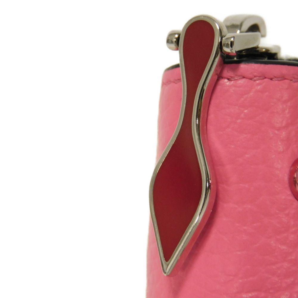 Used 9605 Panettone Coin Purse 3175223 7943 Logo Metal Zip Around Wallet with Spike Studs Pink Women's from Japan