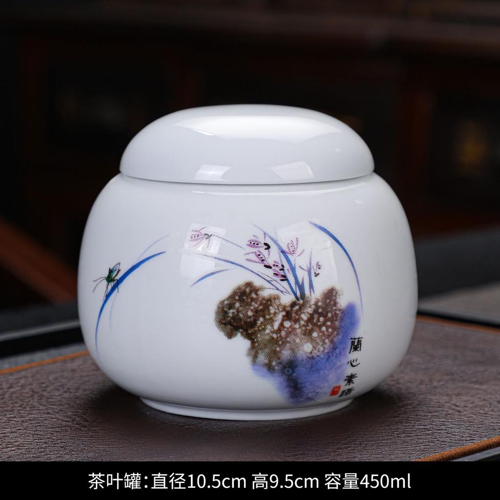 Creative Retro Tea Canister Ceramic Sealed Tea Storage Jar Moisture-proof Coffee Sugar Nuts Food Storage Jar Home Decor Jars