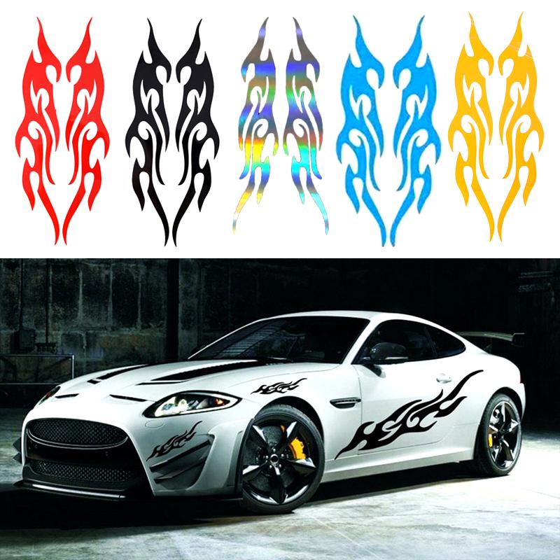 Car Stickers Modified Flame Reflective Sticker Auto Exterior Accessories Decals Moto Body Decor Voiture Supplies