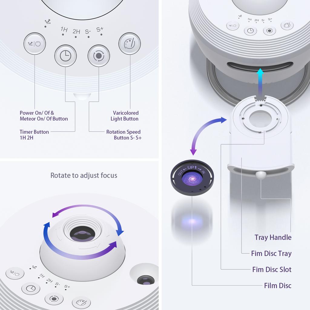 Space Sphere Starry Projection Light Bedroom Starry Sky Lamp Meteor Effect Lamp RGB Decorative